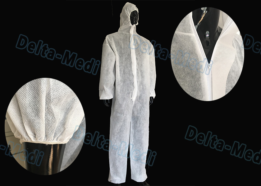 SMS Disposable Protective Clothing , Food Industry Disposable Waterproof Coveralls