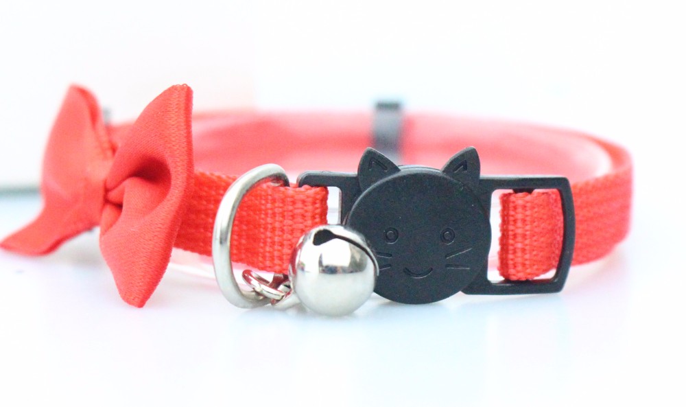 Eco - Friendly Butterfly Nylon Cat Collar Breakaway Pet Collar With Bell