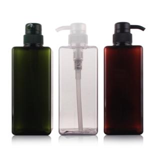 Clear Square 250ml Pet Plastic Jars , Custom Color Empty Plastic Shampoo Bottles