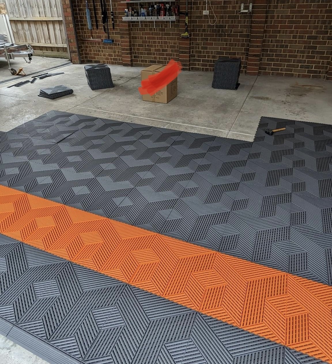 Black Anti Uv Garagetrac Flooring Anti Aging Garage Floor Tile 2500Lbs Anti Impact