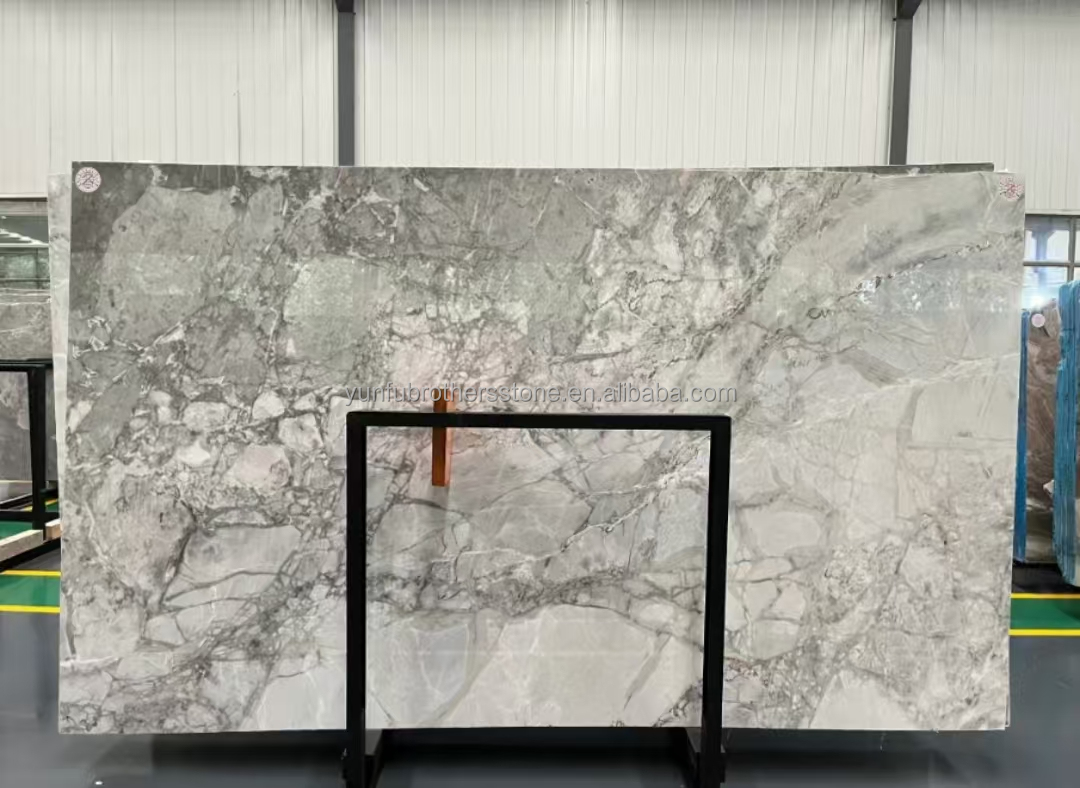 Hotel Marble Type Calcite Calacatta Gray Slab for Modern Brazil Luxury Indoor Decor