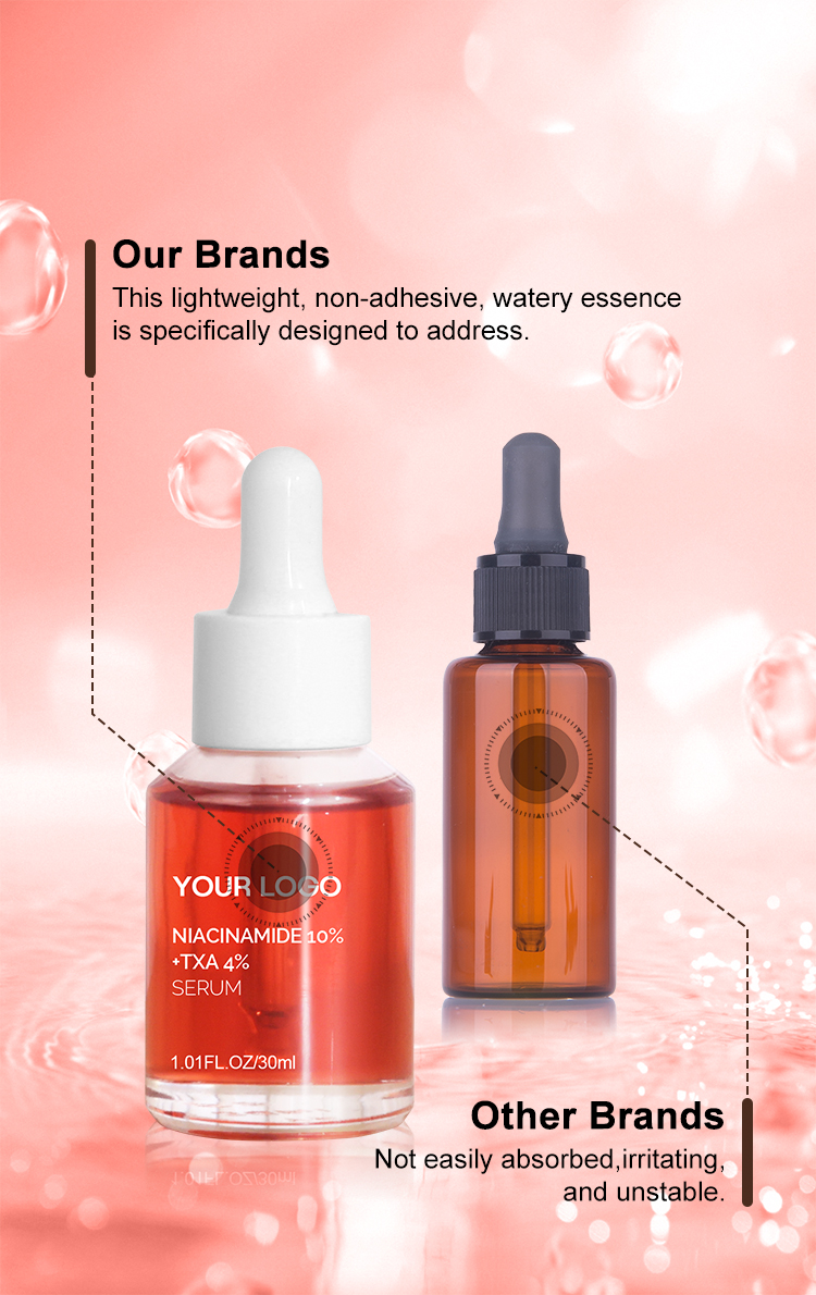 Private Label Niacinamide 10 and Txa 4 Serum Dark Spot Aha Organic Moisturizing Rejuvenating Niacinamide Face Care Serum