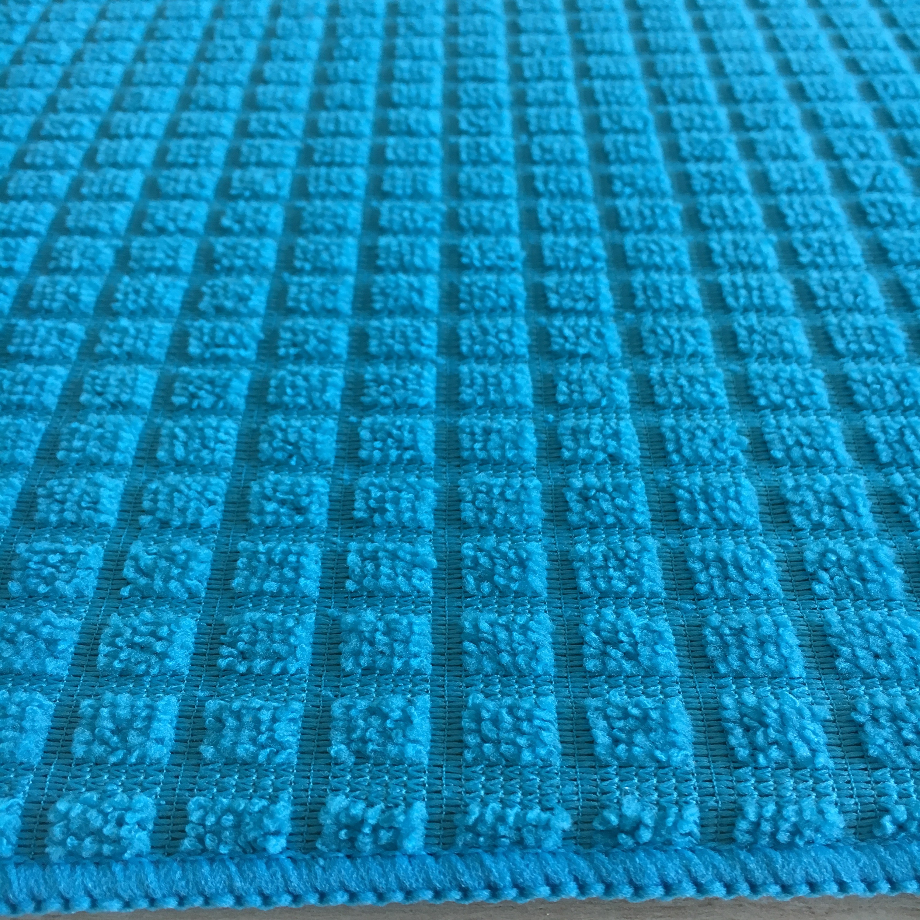 Sinlge packed 1pc Microfiber printeted water absorb dish mat kitchen water pad with grid patten