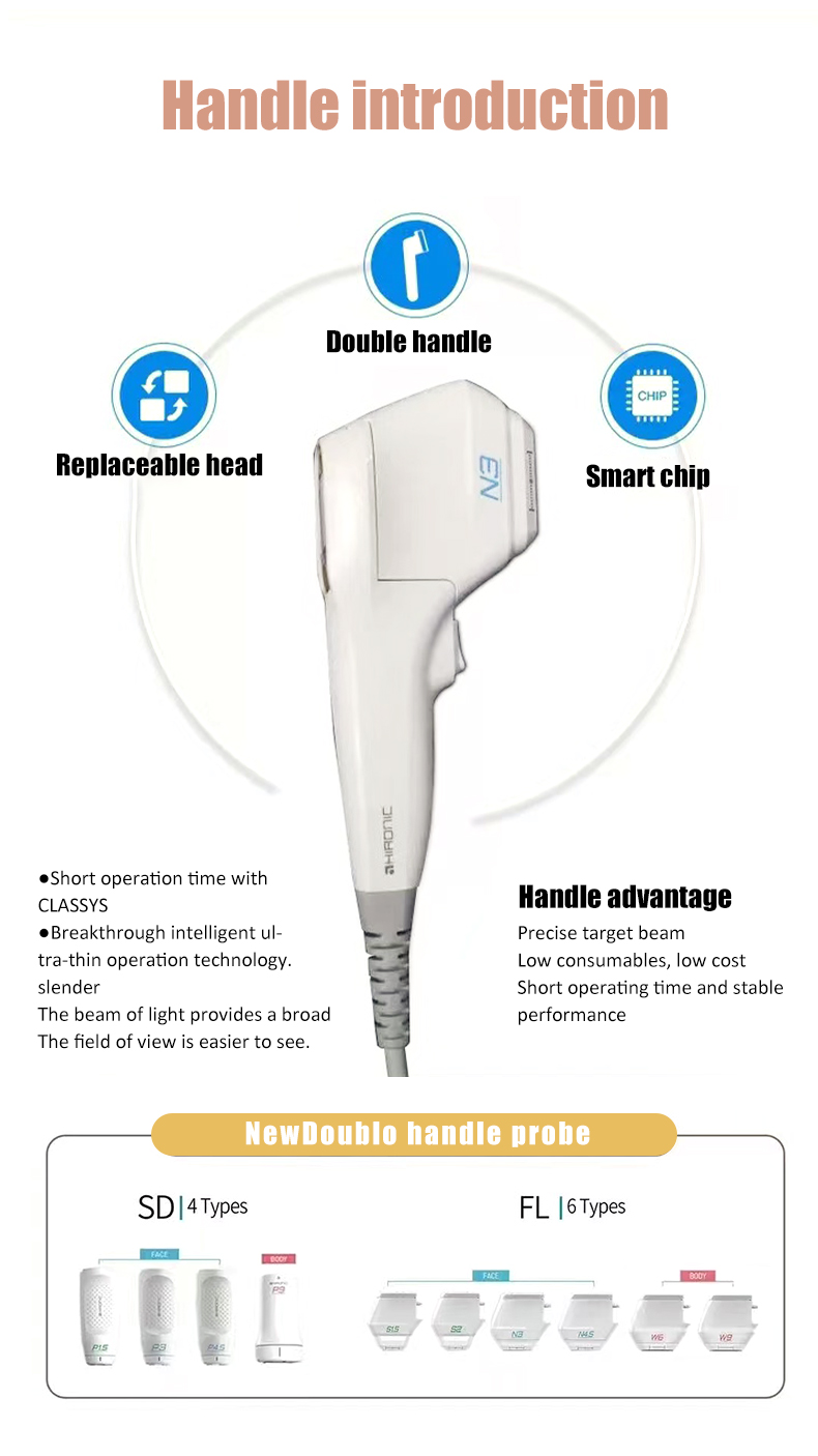 Multi-functional MFU RF HIFU Machine for Face and Body Skin Tightening and Lifting with 4 Handles and 10 Cartridges