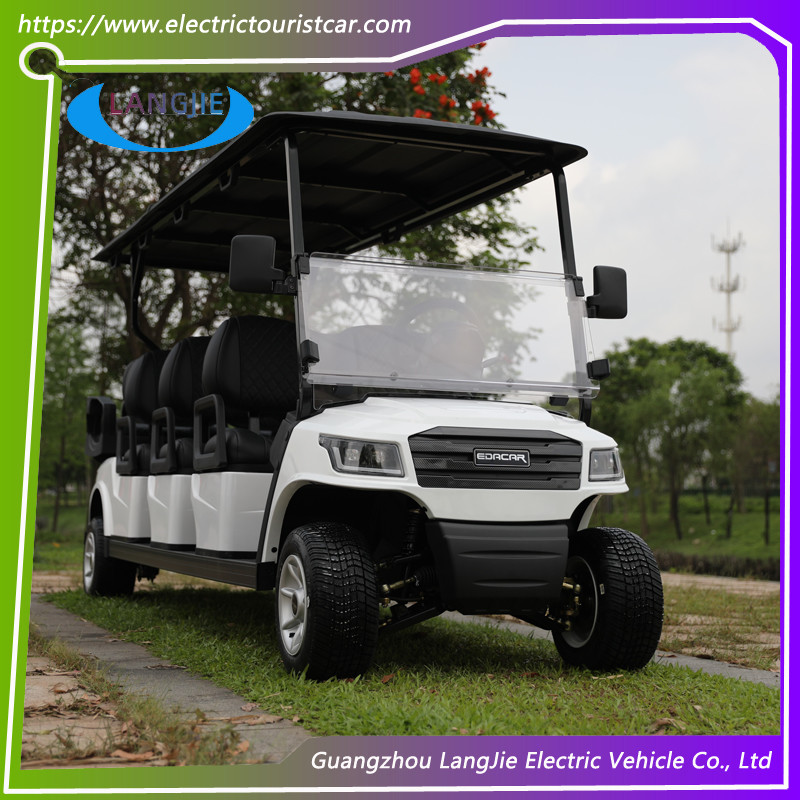 8 Passenger Electric Golf Cart Custom Golf Carts AC Motor With Black Roof