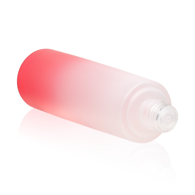 Customized Whitening Essence Lotion Glass Bottles 120ml Gradient Red