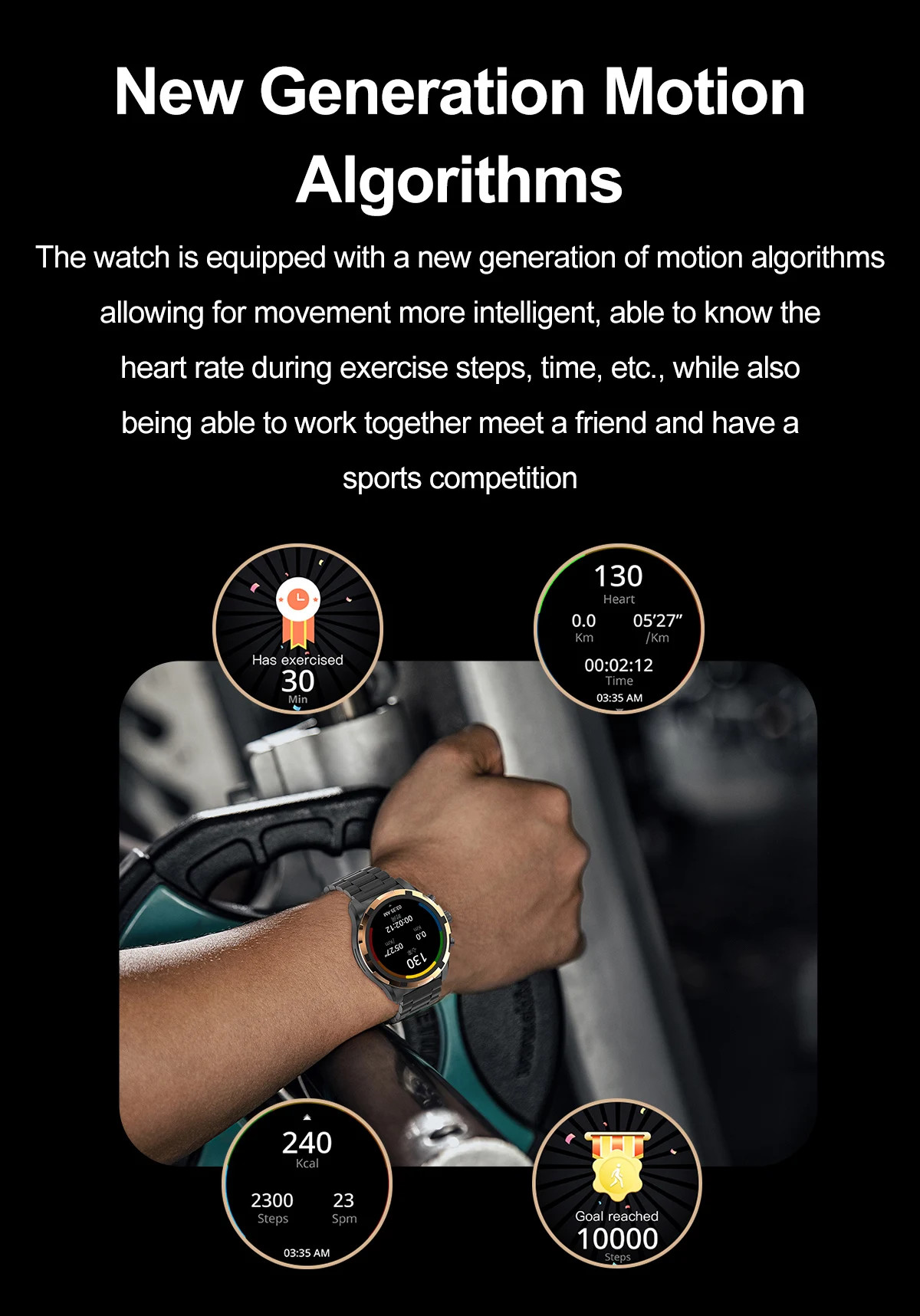 HK98 Amoled Screen Full Touch Sport Fitness Watches IP67 Waterproof Android IOS Watch For Men