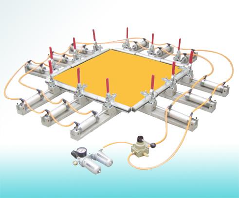 Pneumatic silk stretcher machine