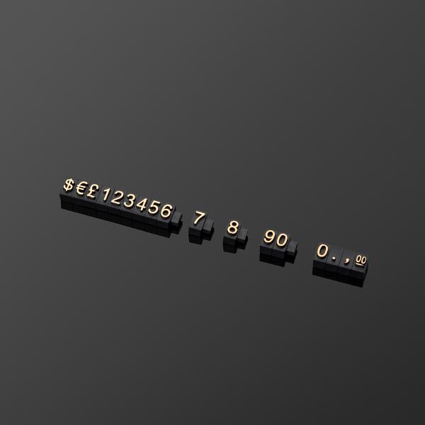 AP1-5-3 Jewellery Price Cubes are made from black glossy plastic and have