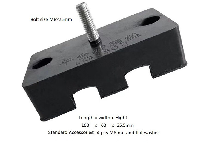 ODM HVAC Rubber Anti Vibration Pads Mounting M8 X 25mm Black