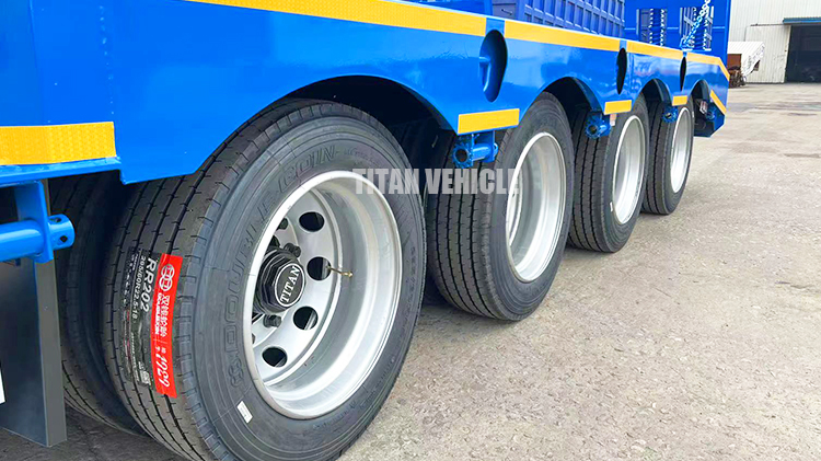 TITAN 4 Axle 100 Tons Semi Lowbed Trailer Low Bed Truck Lowboy Lowloader Trailer for Sale