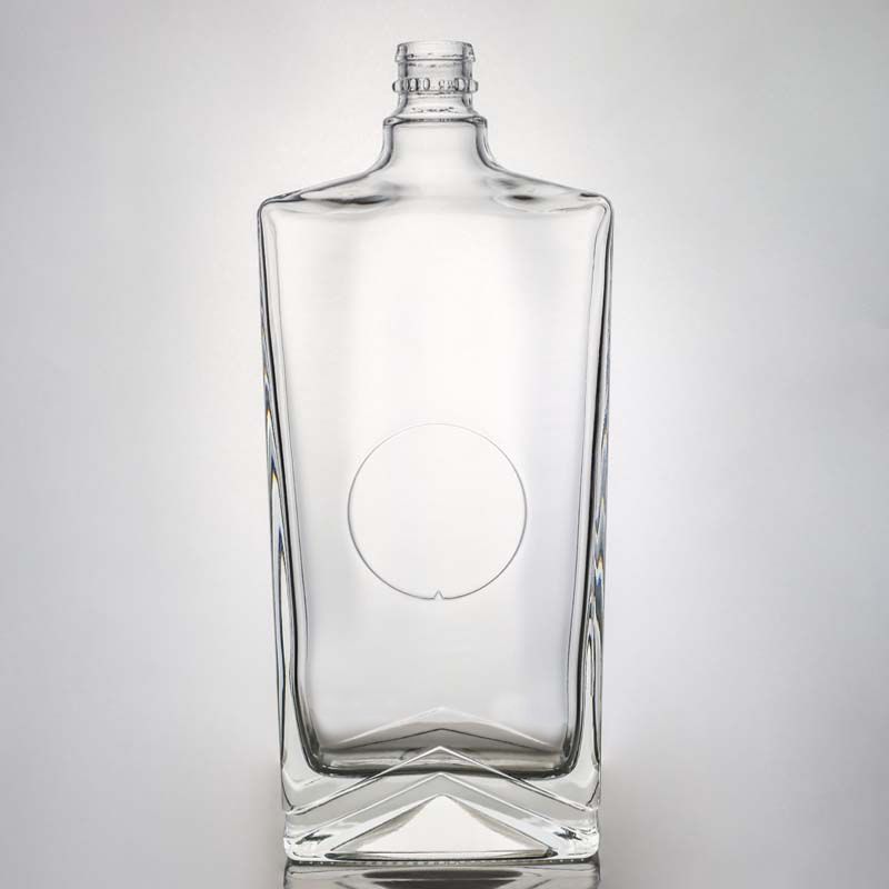 Custom Cap Square Shape Glass Bottle for Industrial Liquor Rum Vodka Whisky Tequila Gin