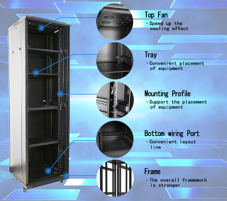 Cold Rolled Steel Server Rack Cabinet Customized Size Disassembled Structure