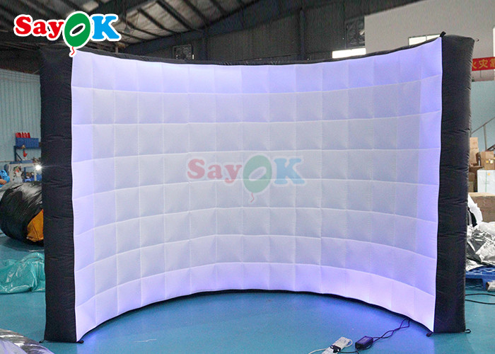 Portable Curved Inflatable Photo Booth Backdrop Wall For Exhibition