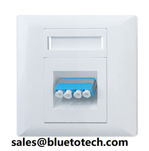LC quad adapter FTTH wall mount box fiber faceplate