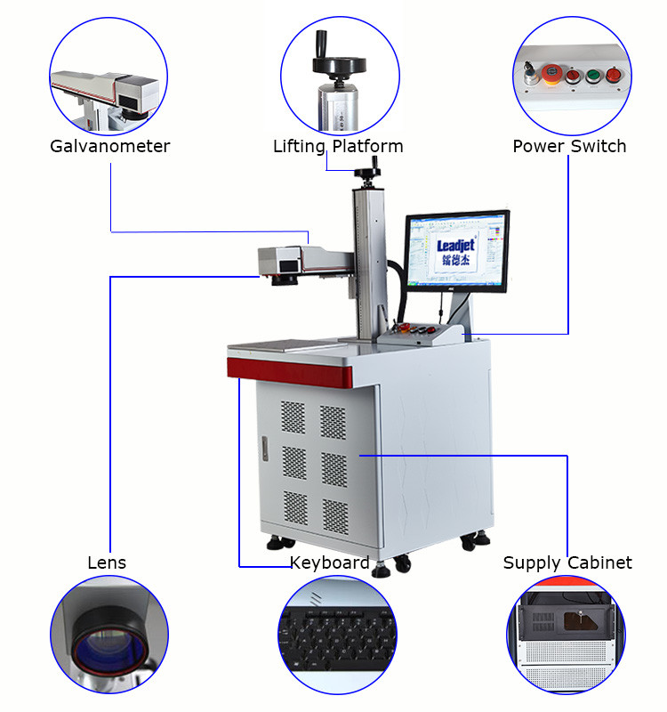 Air Cooed 20w Raycus Fiber Laser Marking Machine For Metal HDPE Materials