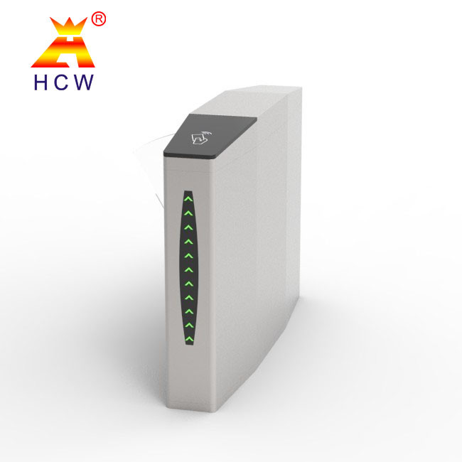 30 People / Minute 304 Stainless Steel Cabinet Optical Flap Barrier Turnstile Card Reader