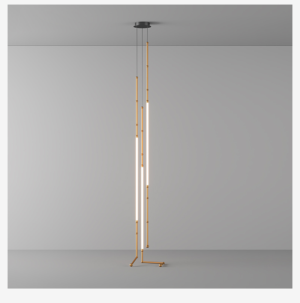 Retro Stainless Steel chandelier Minimalism Designer Living Room linear chandelier(WH-MI-392)