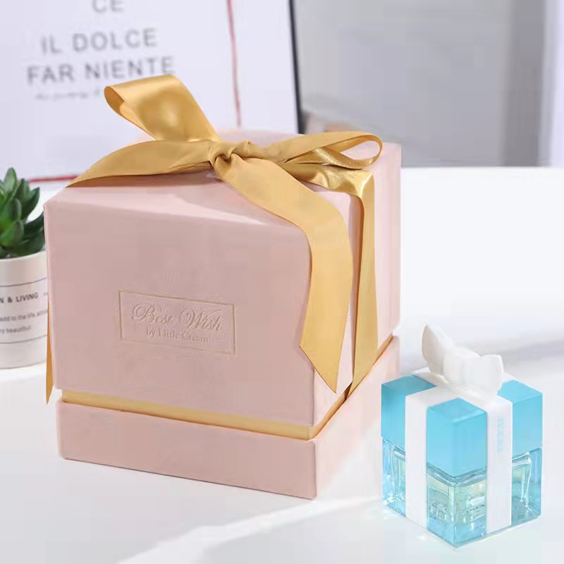 Square Velvet Jewelry Gift Box Xmas Packaging For Candles Cosmetic Perfume