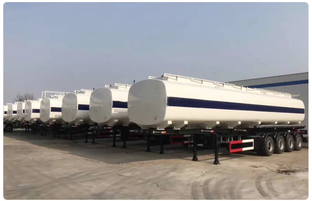 CIMC 4 axles 54000liters 6 compartments Carbon steel transport liquid chemical petroleum food processing oil fuel tank trailer