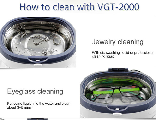 600ml Capacity Digital Ultrasonic Cleaner , Watch SONIC Cleaner 35W 40kHz