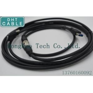Black Camera USB Cable With Screw Locking Connector