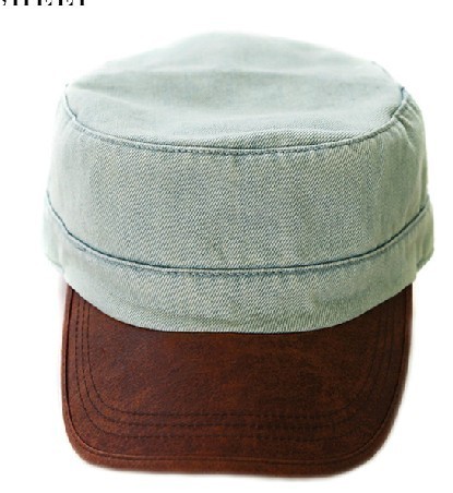 Wholesale good quality cotton sport hat No embroidery and printing with for factory supplier brown&blue 56-58CM Army hat