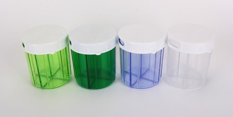 Portable Creative style foldable travel plastic cup with pill case, Random color creative travel cup with pill case for