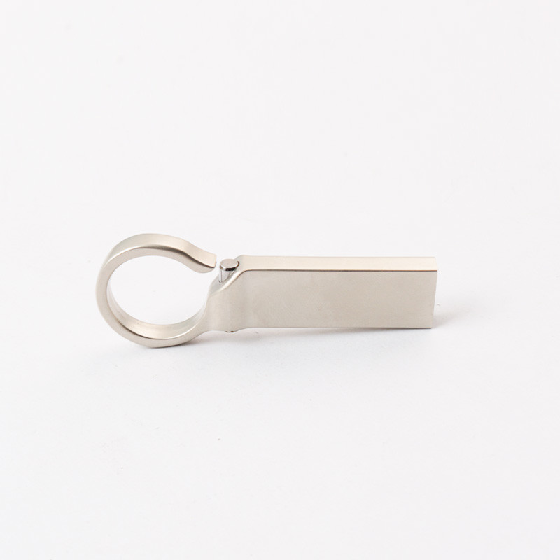 Custom Logo Silver Matt Metal USB Flash Drive 2.0 64GB 128GB 20MB/S With Keyring