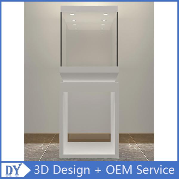 Wholesale good quality wooden square matte white perspex display stands with