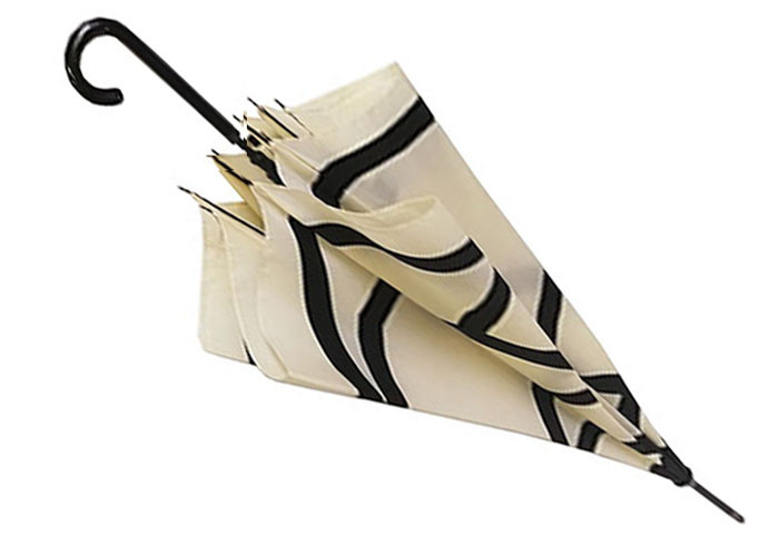 White Compact J Stick Umbrella , Ladies Automatic Umbrella Manual Close
