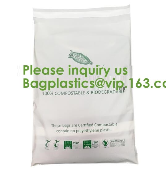 Compostable biodegradable packaging mailing bag with handle,Biodegradable compostable plastic courier shipping envelope