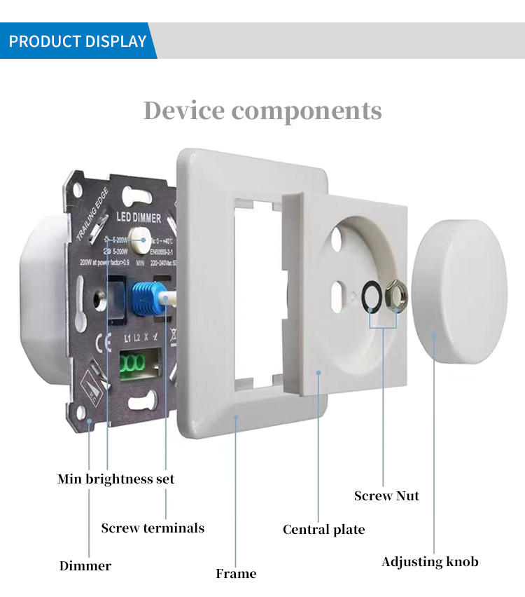 ALL-SCT200 Rear Cut Thyristor Dimmer Switch 200W CE approved