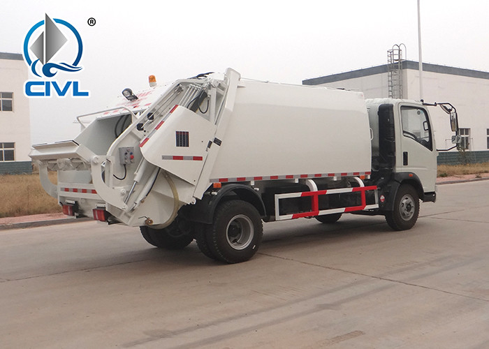 Compression Garbage Compactor Truck 3600mm Wheelbase 6570×2050×2580mm