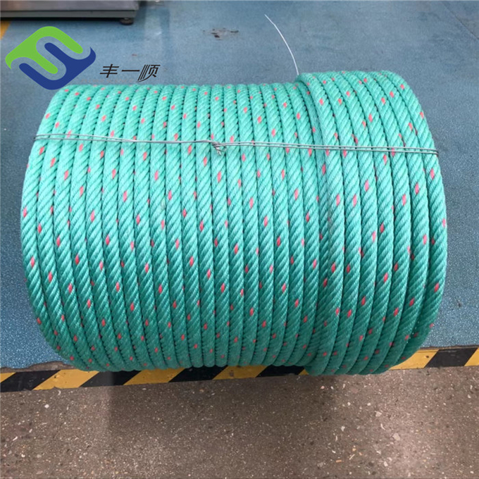 22mmx250m Orange Color Polypropylene Combination Wire Rope For Fishing Industry