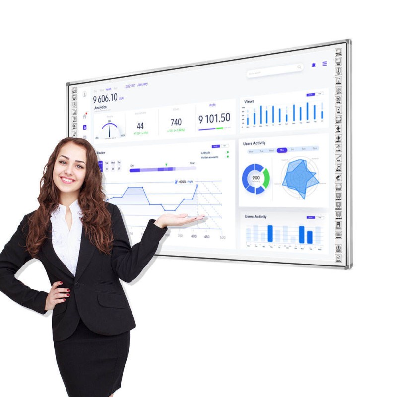 86-inch Optical Interactive Whiteboard with 20 Touch Points and Optical Imaging Touch Technology for Smart Teaching and Meetings