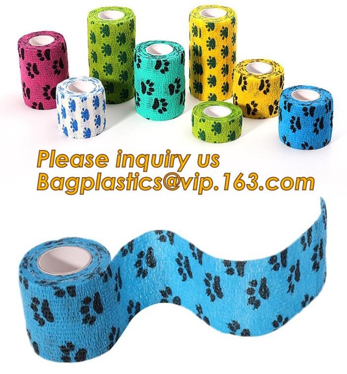 Cohesive Flexible Bandage Cotton Cohesive Bandage sports tape Mixed Color Self Adhesive elastic bandage bagplastics pac
