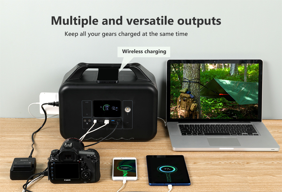 110V/220V Pure Sine Wave Portable Generator Power Station 1000W LiFePO4 Battery