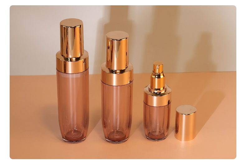 Acrylic Industrial Cosmetic Lotion Pump Bottle , Essential Oil Bottle With Collar Material