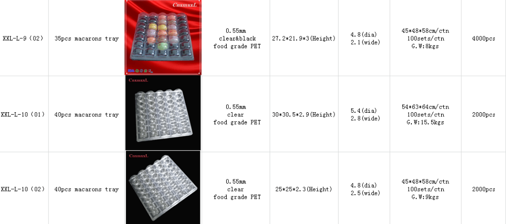 3 x 2 6pcs macaron packaging tray transparent PVC/PET blister macaron box macaron pack tray