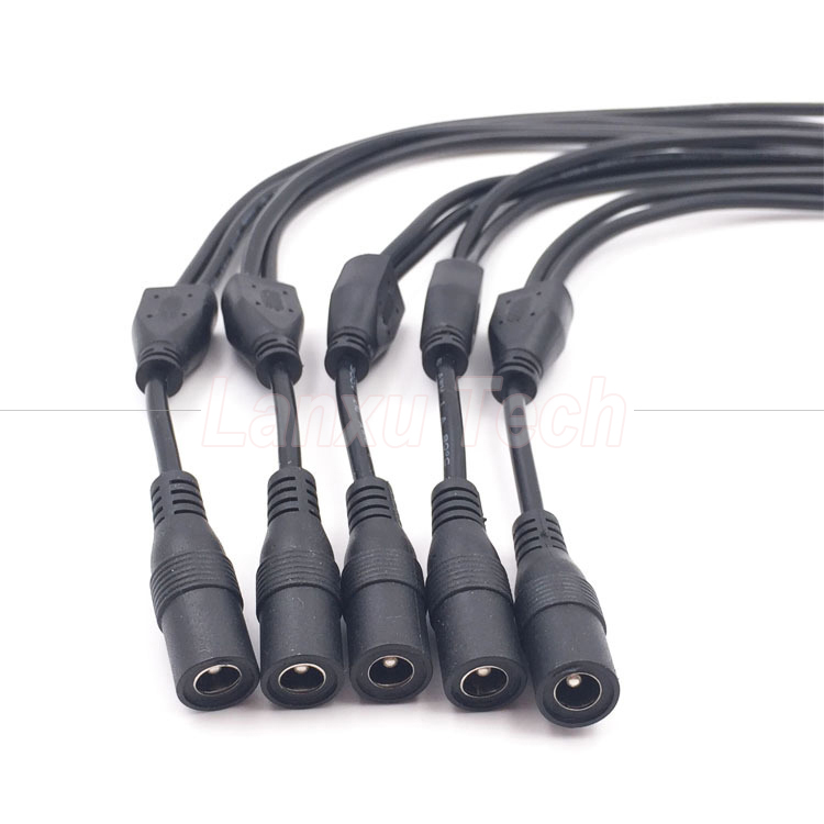 DC Male Female 5.5x2.1mm Jack Splitter Power Extension Cable for LED Light CCTV Camera