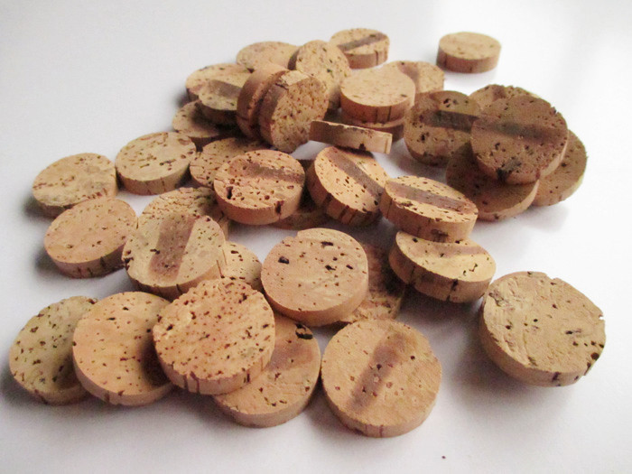 Dia26mm 6.2mm Cork Raw Material Natural Cork Discs Unvarnished Crafting Discs