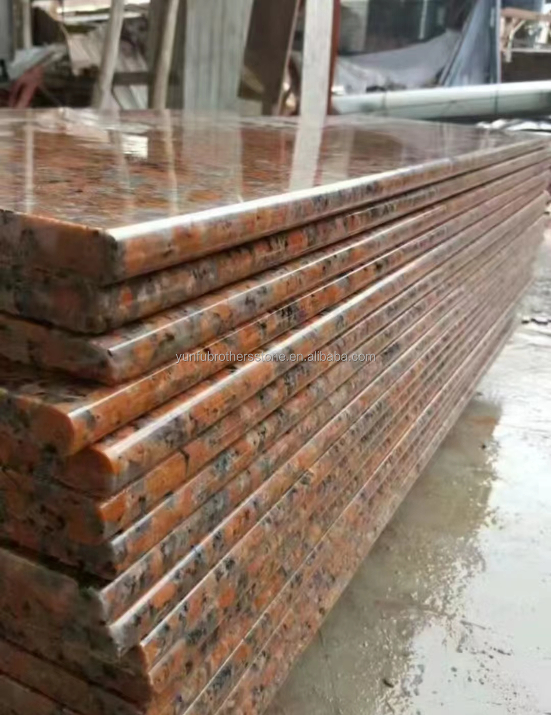 G562 Red Granite Natural Stone Polished Anti Slip Granite Slab for Stair Luxury Style