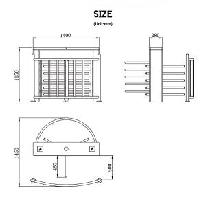 HCW Automatic Turnstile Gate with Biometric Integration RS485 Interface and 20