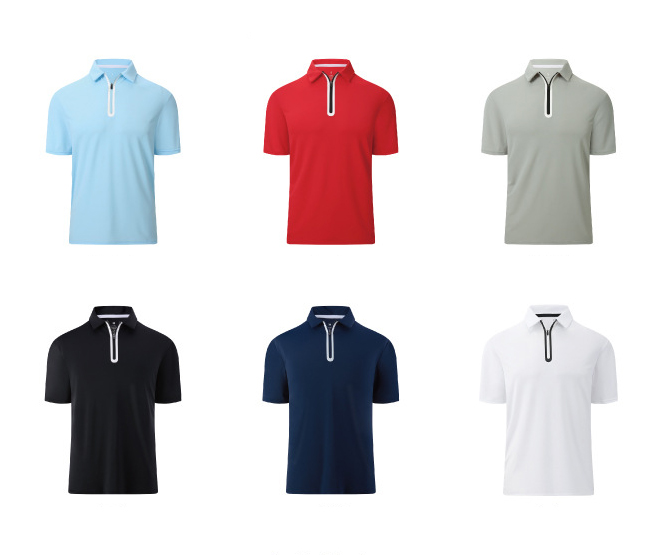 Customized Colorful Golf Polo Shirts Quick Dry Fit Mens Plain Uniform with Logo Print