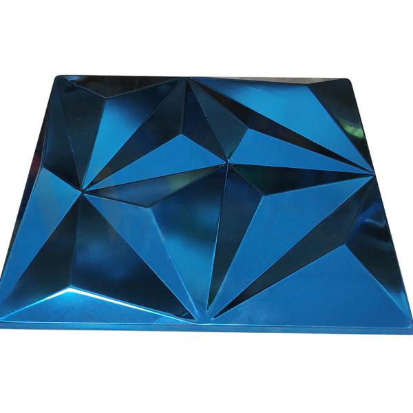 Large Rhombus Embossed Stainless Steel Sheet Sapphire Blue Color Grade 201 304