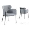 Buy cheap 53cm Flannel Wrought Iron Upholstered Dining Chairs from wholesalers