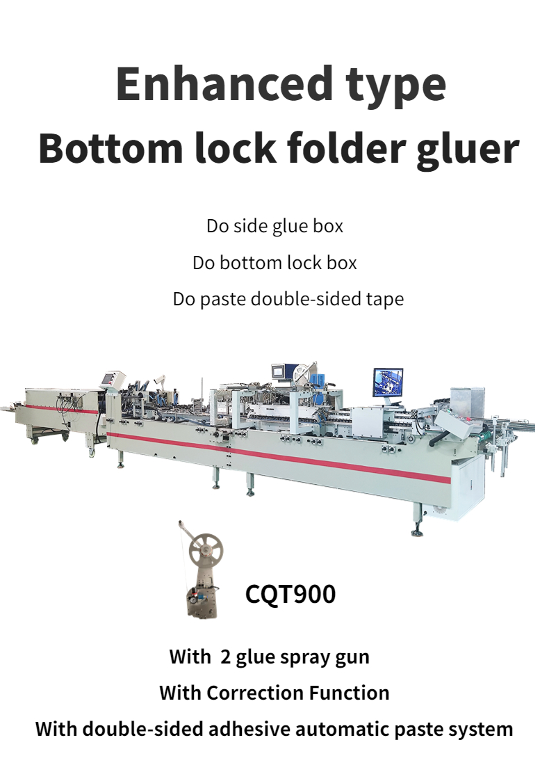 CQT-900 Automatic Adhesive Head High Speed Folder Gluer for Box Folding and Gluing