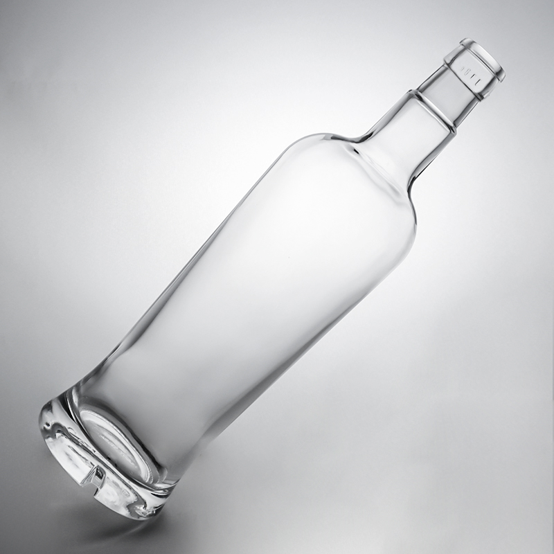 Unique Sealing Type Cork 750ml High Flint Glass Bottle for Gin Rum Champagne Brandy Whisky