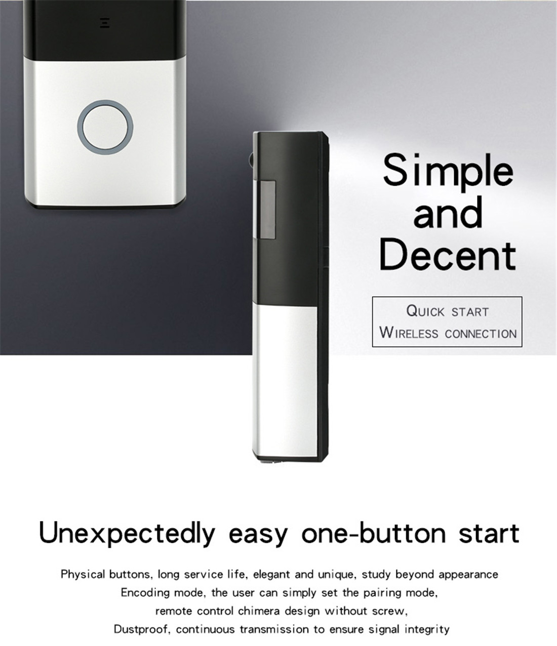 Danmini Wi-Fi Doorbell Door Phone Support Night Vision Motion Detection Two Way Talk Cloud Storage(WF06-ty)